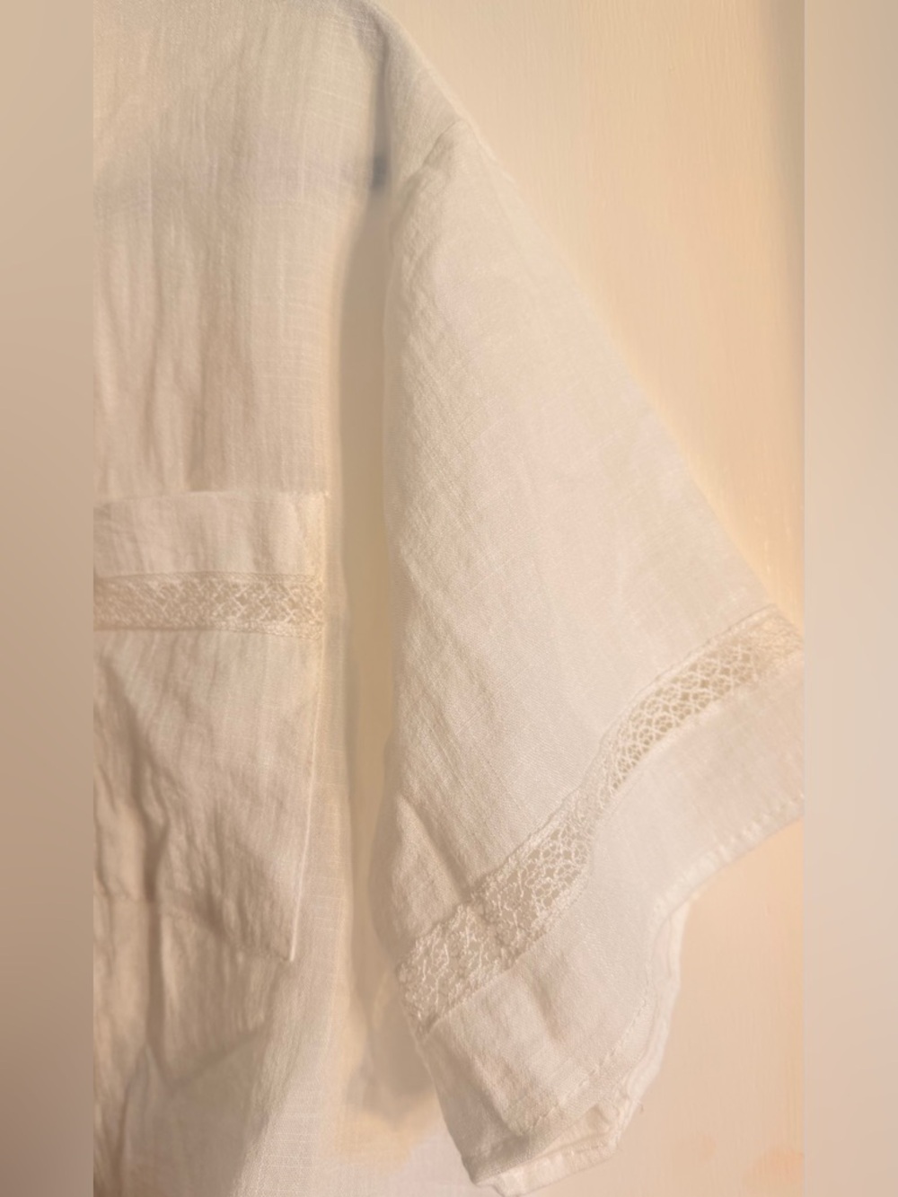 Zara Classic White Linen Button-Up Shirt NWT - Picture 3 of 5